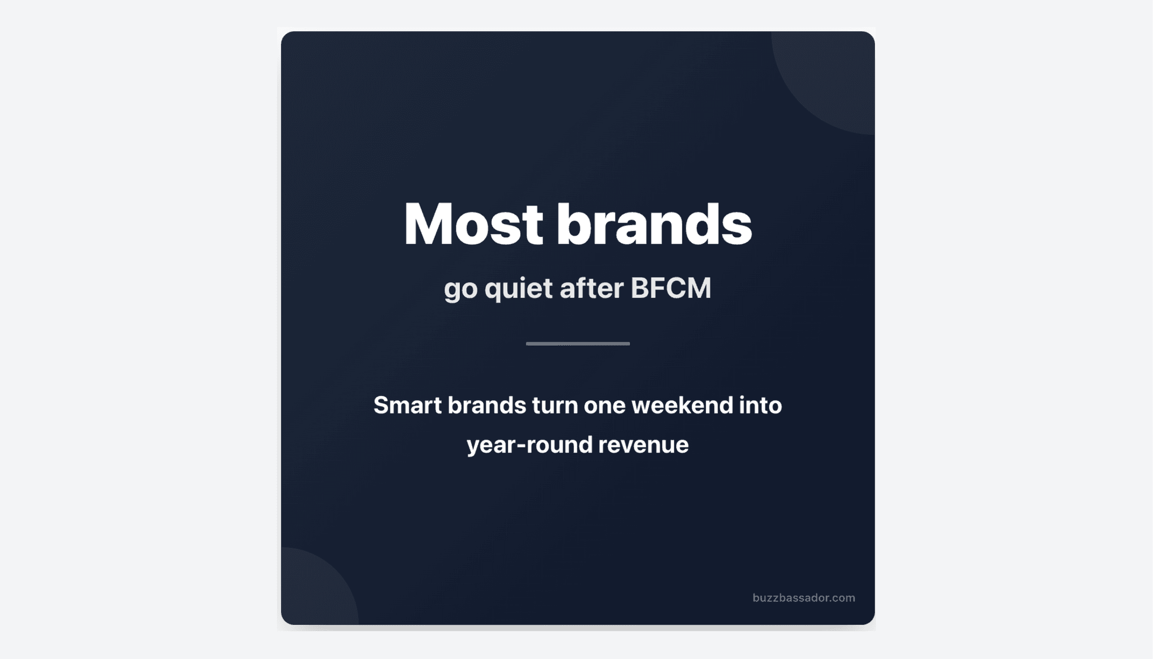 Key insight: most brands go quiet after BFCM while smart brands turn one weekend into year-round revenue with influencer programs